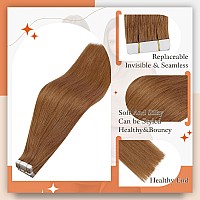 Full Shine Tape In Hair Extensions Human Hair Color 330 Auburn Hair Extensions Tape In 10 Inch Tape In Extensions 30G Invisible