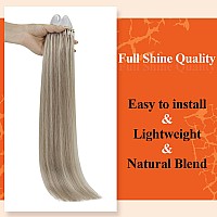 Full Shine Highlight Blonde Micro Ring Hair Extensions Real Human Hair Color 18613 Ash Blonde Micro Link Human Hair Extensions