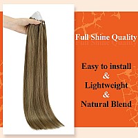 Full Shine Blonde Micro Loop Human Hair Extensions Color 4 Medium Brown Highlighted 27 Honey Blonde Micro Ring Hair Extensions R