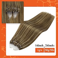 Full Shine Blonde Micro Loop Human Hair Extensions Color 4 Medium Brown Highlighted 27 Honey Blonde Micro Ring Hair Extensions R