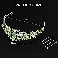 Cieher Green Crown Green Tiara Prom Crown Women Green Queen Crown Princess Crown For Girls Luxury Rhinestone Green Crown For Bir