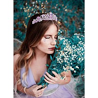 Cieher Purple Crown Purple Tiara Prom Crowns For Women Purple Queen Crown Princess Crown For Girls Luxury Rhinestone Purple Crow