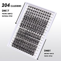 Lash Clusters 204 Pcs Individual Lashes Clusters Eyelash Extensions False Eyelashes Diy Wispy Fluffy Lash Extension Kit Reusable