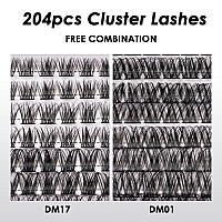 Lash Clusters 204 Pcs Individual Lashes Clusters Eyelash Extensions False Eyelashes Diy Wispy Fluffy Lash Extension Kit Reusable