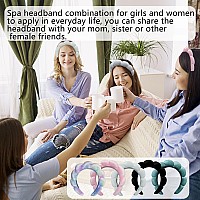 Sulcar Hairband Spa Makeup Headbands For Women Velvet Cloth One Size Fits All Floral Design Non Slip Thick Hair Hand For A