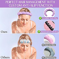 Erhiry Spa Headband For Washing Face Makeup Headband And Wristband Set Non Slip Headband Washing Face Terry Cloth Face Wash H