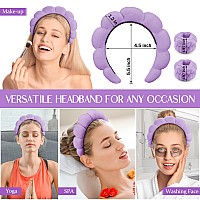 Erhiry Spa Headband For Washing Face Makeup Headband And Wristband Set Non Slip Headband Washing Face Terry Cloth Face Wash H