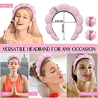 Erhiry Spa Headband For Washing Face Makeup Headband And Wristband Set Non Slip Headband Washing Face Terry Cloth Face Wash H