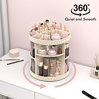 Rosoenvi Rotating Makeup Organizer 360 Spinning Skincare Organizers Adjustable Layer Cosmetic Storage Lazy Susan Makeup Organi