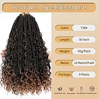 Karida 9 Packs Goddess Box Braids Crochet Hair 10 Inch Boho Crochet Braids With Curly Ends Prelooped Crochet Box Braids Boho