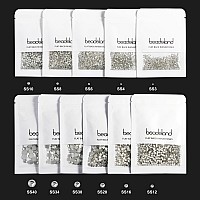 Beadsland 288Pcs Flat Back Crystal Rhinestones Round Gems For Nail Art And Craft Glue Fix Hematite Ss347173Mm