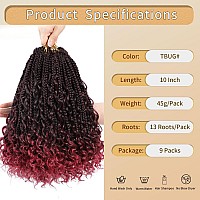 Karida 9 Packs Goddess Box Braids Crochet Hair 10 Inch Crochet Braids With Curly Ends Prelooped Boho Box Braids Crochet Hair