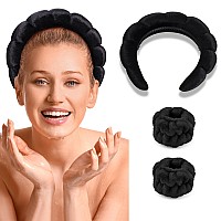 Erhiry Spa Headband For Washing Face Makeup Headband And Wristband Set Non Slip Headband Washing Face Face Wash Headband For