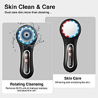 Umickoo Face Scrubber Exfoliatorfacial Cleansing Brush Rechargeable Ipx7 Waterproof With 5 Brush Headselectric Face Spin Brush