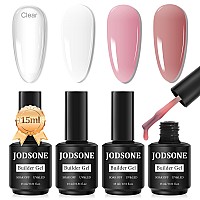 Jodsone 4 Bottles Of 15 Ml Capacity Builder Gel Nail Kit Building Nail For Extending Nails Need To Cured By Nail Lamp