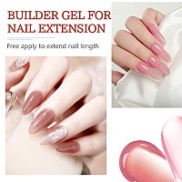 Jodsone 4 Bottles Of 15 Ml Capacity Builder Gel Nail Kit Building Nail For Extending Nails Need To Cured By Nail Lamp