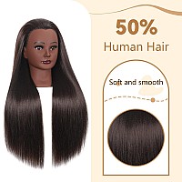 Weiran 2628 Mannequin Head Styling Head 50 Human Hair Cosmetology Manikin Doll Training Head For Hairdresser Practice Brai