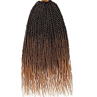 Zrq 8 Packs Senegalese Twist Crochet Hair 12 Inch Ombre Brown Pre Looped Short Crochet Braids Pre Twisted Small Havana Twist S