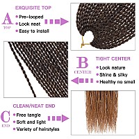 Zrq 8 Packs Senegalese Twist Crochet Hair 12 Inch Ombre Brown Pre Looped Short Crochet Braids Pre Twisted Small Havana Twist S