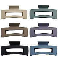 Nalodu Hair Claw Clips Large 4 Inch Matte No Slip Big Rectangle Clip Clamp For Thick Hair Women 6 Pack