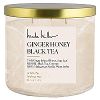 Nicole Miller 14.5 oz Soy Wax Blend 3 Wick Candle - Ginger Honey Black Tea