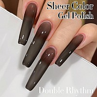 Double Rhythm Translucent Gel Polish Sheer Neutral Natural Light Milky Same Color Same Bottle 15Ml Jelly Nail Polish Nail Art Di