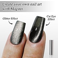 Double Rhythm 05 Oz Cat Eye Gel Polish With Magnet 15Ml Holographic Glitter Shimmer Translucent Jelly Color Magnetic Nail Polis