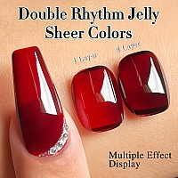 Double Rhythm Translucent Gel Polish Sheer Neutral Natural Light Milky Same Color Same Bottle 15Ml Jelly Nail Polish Nail Art Di