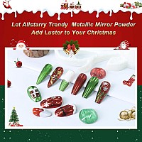 Allstarry Chrome Nail Powder 2 Colors Red Green Metallic Effect Mirror Glitter Powder Pigment Sparkling Holographic Manicure Pi