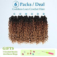 Forevery Goddess Locs Crochet Hair 14 Inch Goddess Faux Locs Crochet Hair For Black Women 6 Packs Boho Crochet Locs With Curly E