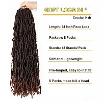 8 Packs Soft Locs 24 Inch Faux Locs Crochet Hair For Butterfly Locs Distressed Soft Locs Crochet Hair For Women 24 Inchpack Of