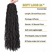 8 Packs Faux Locs Crochet Hair For Butterfly Locs Distressed Soft Locs 24 Inch Crochet Braids Hair For Women 24 Inchpack Of 8