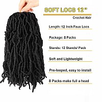 8 Packs Short Faux Locs Crochet Braids 12 Inch Soft Locs Crochet Hair For Butterfly Locs Distressed Locs Hair For Women 12 Inch