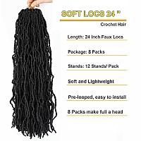 8 Packs 24 Inch Faux Locs Crochet Hair For Butterfly Locs Distressed Soft Locs Crochet Hair For Women 24 Inchpack Of 8 2