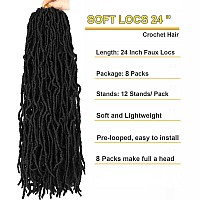 8 Packs Soft Locs 24 Inch Faux Locs Crochet Hair For Butterfly Locs Distressed Locs Crochet Hair For Women 24 Inchpack Of 8