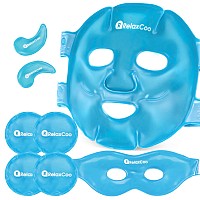 Relaxcoo Ice Face Eye Mask For Dark Circles And Puffiness Cold Warm Compress Gel Cold Cooling Face Mask Package For Women And M