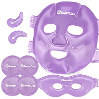 Relaxcoo Ice Face Eye Mask For Dark Circles And Puffiness Cold Warm Compress Gel Cold Cooling Face Mask Package For Women And M