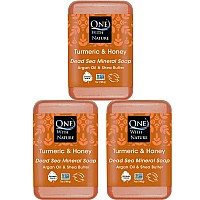 One With Nature Honey Turmeric Soap Bar For Face Body 7Oz Bar 3Pk Dead Sea Salt Tumeric Soap Bar Contains Shea Butter Arg