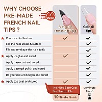 Jofay Fashion French Gel Nails Soft Gel Black French Tip Press On Nails Stiletto Nail Tips False Nails Press On Nails Long