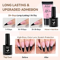 Jofay Fashion French Gel Nails Soft Gel Black French Tip Press On Nails Stiletto Nail Tips False Nails Press On Nails Long