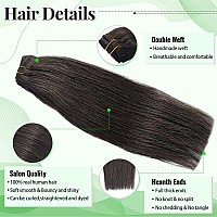 Clip In Hair Extensions Real Human Hair 2 Dark Brown Clip In Remy Human Hair Extensions 14 Inch 70G 5Pcs Soft Silky Straight Se