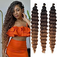 Qrhsuka Curly Braiding Hair 30 Inch 3 Packs Ocean Wave Crochet Hair Curly Crochet Hair For Women Bohemian Twist Crochet Braids