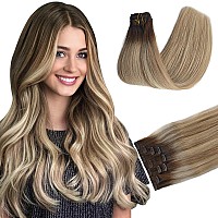 Clip In Hair Extensions Real Human Hair 20 Inch Balayage Hair Extensions Real Human Hair Clip Ins Walnut Brown Ombre To Ash Bro