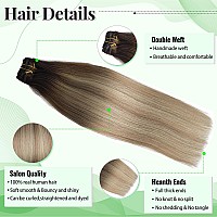 Clip In Hair Extensions Real Human Hair 20 Inch Balayage Hair Extensions Real Human Hair Clip Ins Walnut Brown Ombre To Ash Bro