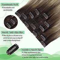 Clip In Hair Extensions Real Human Hair 20 Inch Balayage Hair Extensions Real Human Hair Clip Ins Walnut Brown Ombre To Ash Bro