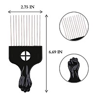 2 Pack Afro Comb And Metal Wig Detangler Braid Styling Comb For Detangling And Styling Hair Hair Pick