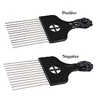 2 Pack Afro Comb And Metal Wig Detangler Braid Styling Comb For Detangling And Styling Hair Hair Pick