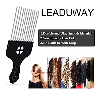 2 Pack Afro Comb And Metal Wig Detangler Braid Styling Comb For Detangling And Styling Hair Hair Pick