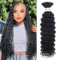 Human Braiding Hair Deep Wave Bulk Human Hair For Braiding No Weft Wet And Wavy Human Hair Braiding Hair Extensions For Boho Bra