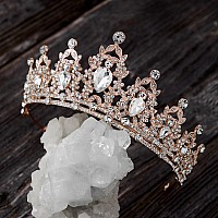 Sweetv Jewelred Tiaras And Crowns For Women Crystal Queen Crown Rose Gold Wedding Tiara For Bride Metal Birthday Quinceanera